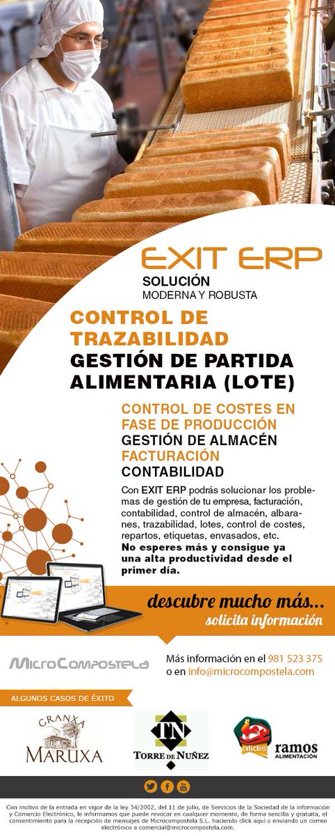 ExitERP's tweet photo. EXIT ERP solución moderna y robusta. Gestión de partida alimentaria. http://t.co/GE7qm0FUxA