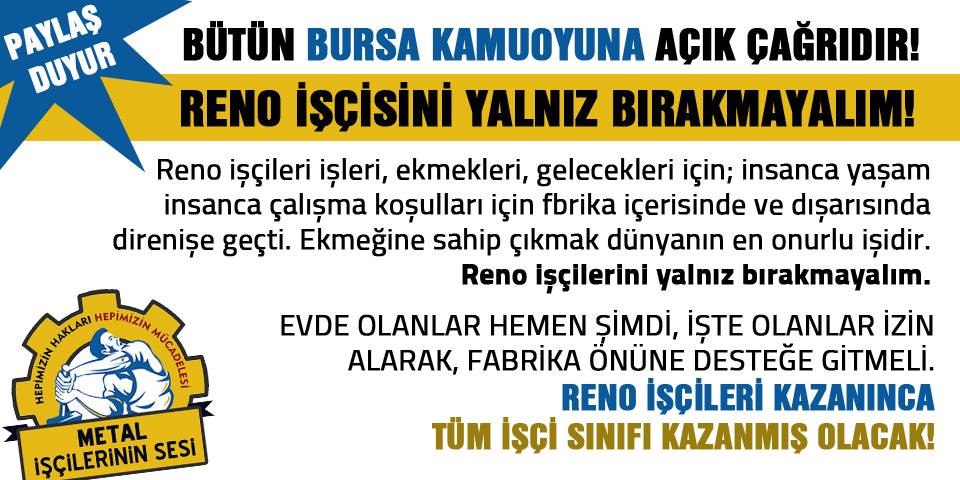 #RenoDireniyor  gün işçi sınıfının mücadele günüdür