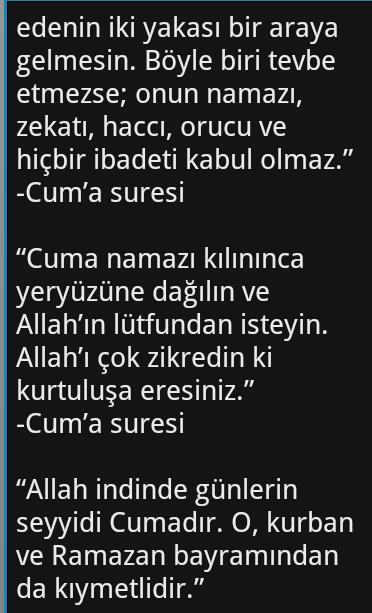 Haydi müslüman erkekler vakit geldi
Cuma namazı kılınınca yeryüzüne dağılın
buyuran Rabbimi yönelelim....!!