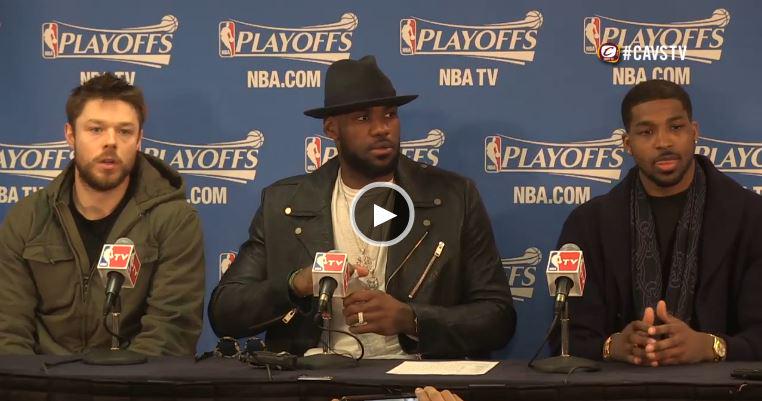 JasonNweather's tweet photo. this is NOT the BIG 3 i imagined would be at the podium after a series clinching win! #Cavs http://t.co/xJ5KSnSfy3