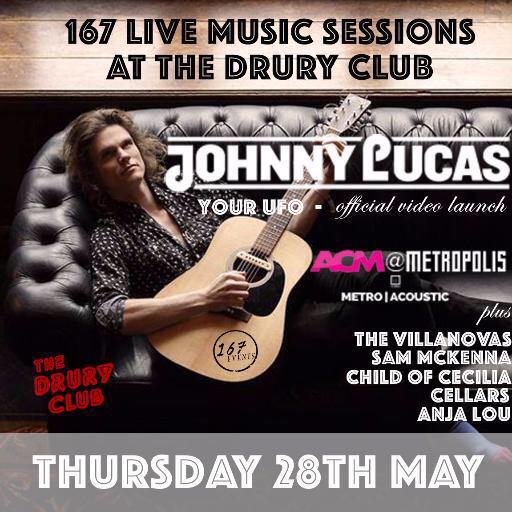 emmabartpr's tweet photo. So excited about the @johnnylucaschat #video #launch @TheDruryClub on 28 May in collab w/ @MetroAcoustic #167Live ππ http://t.co/1uW3ldcVrk