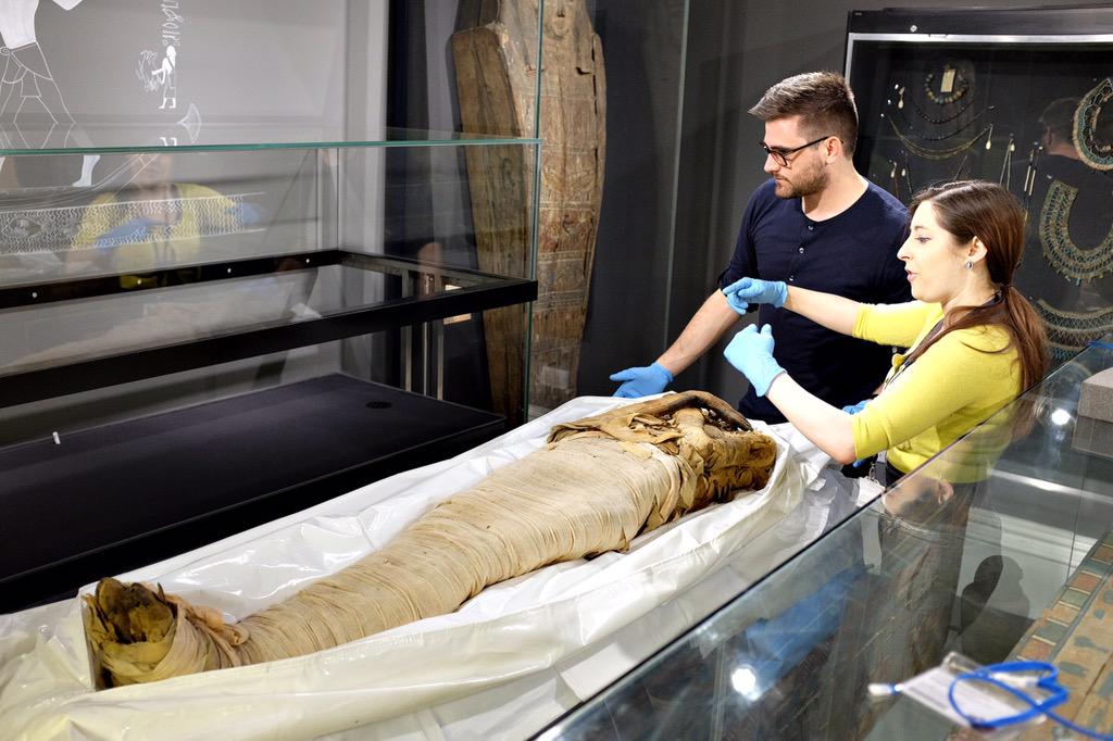 GarstangMuseum's tweet photo. #Garstangmummy unpacked and ready to move into his new home #LightNight2015 http://t.co/DzjIWoAbYC