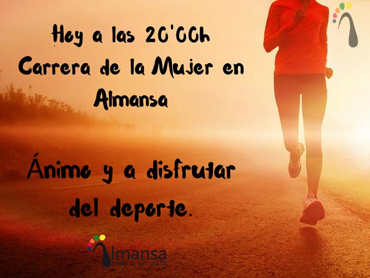 MisPasosAlmansa's tweet photo. Hoy a las 20'00h, #CarreraDeLaMujer en #Almansa. A disfrutar con el #deporte. http://t.co/AOmogyCJmQ
