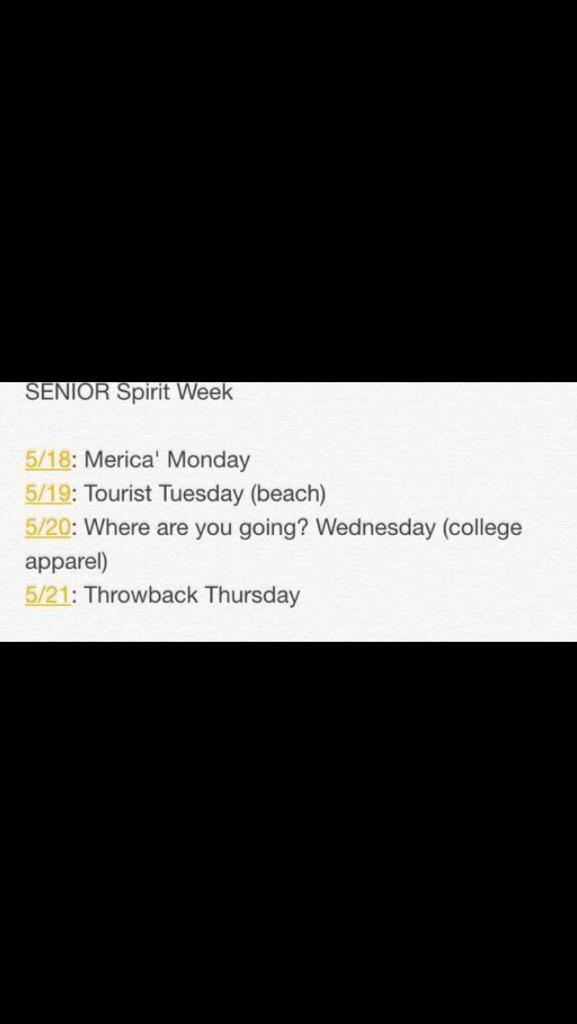 EastClassOf15's tweet photo. senior spirit week starts on monday http://t.co/5I4USWdOUJ
