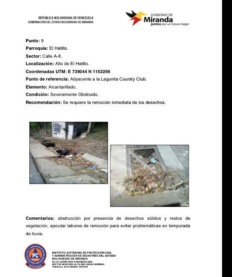 ebattistini's tweet photo. Punto #9 de vulnerabilidad alcantarillado obstruido cercano a Club La Lagunita #ElHatillo #MirandaPreventiva http://t.co/awcZFYYf67