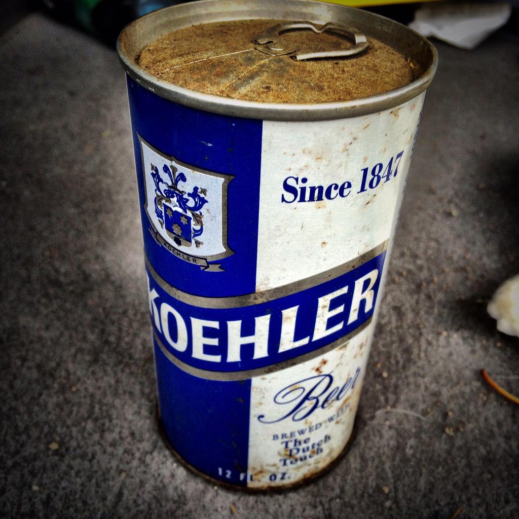 BrianBeerGod's tweet photo. I found this full can of #KoehlerBeer this morning at a garage sale, should I drink it for the first annual #ECBW http://t.co/nuzk6JQYDj