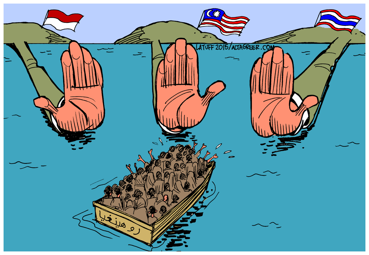 LatuffCartoons's tweet photo. Cartoon of the Day: #Rohingya tragedy, via @al_tagreer http://t.co/0Z10nRLVvX