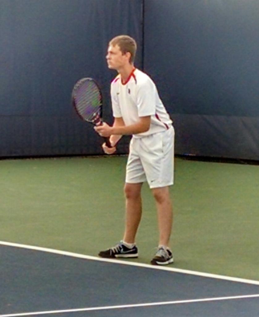 WeAreColerain's tweet photo. Tyler Marshall starts the day off for the Cardinals at a full day of tennis for the boys team at OHSAA Sectionals http://t.co/KFJ1Hr9hoP