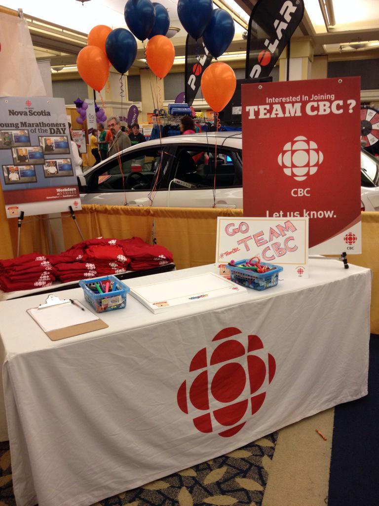 AArchibaldPR's tweet photo. Excited to be back at the @BNMarathon Active Living Expo with @CBCNS and #TeamCBC! Come by and say hi! http://t.co/Ffz2DRsnbw