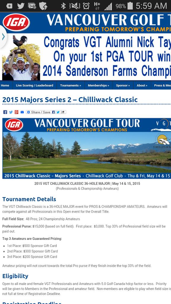 vancouvergolf's tweet photo. Jam-packed leaderboard chase @RDUBGOLF (-8) into final round #VGTMajor @ChilliwackGolf
http://t.co/XBqhRPtBbv http://t.co/4nIjfFgixd
