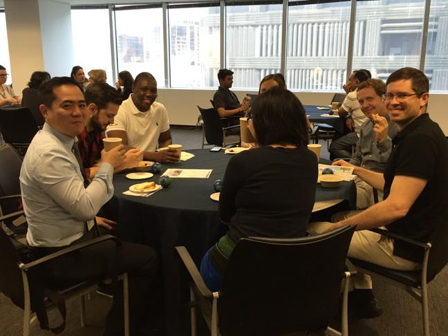 Enjoying breakfast with colleagues on Green Your Commute #gycd2015