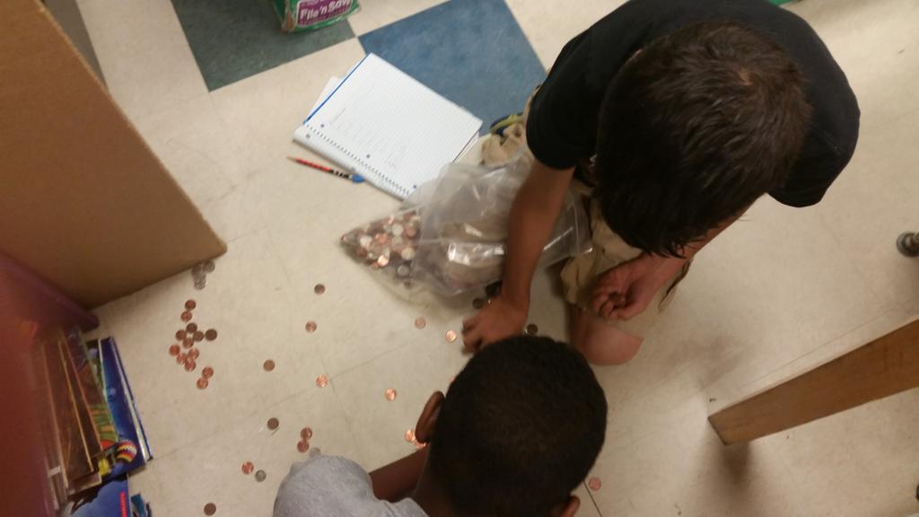 teachnrun1's tweet photo. Counting our nickels #fillitfriday #pvskype24 #Nickels4Nepal @beverly_ladd http://t.co/hN97dwQiop