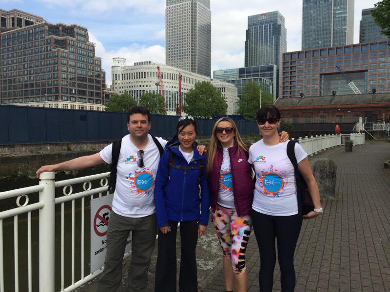 BillTempler's tweet photo. Team DB make it to Canary Wharf #ffkw2w http://t.co/4zQHeBUluZ