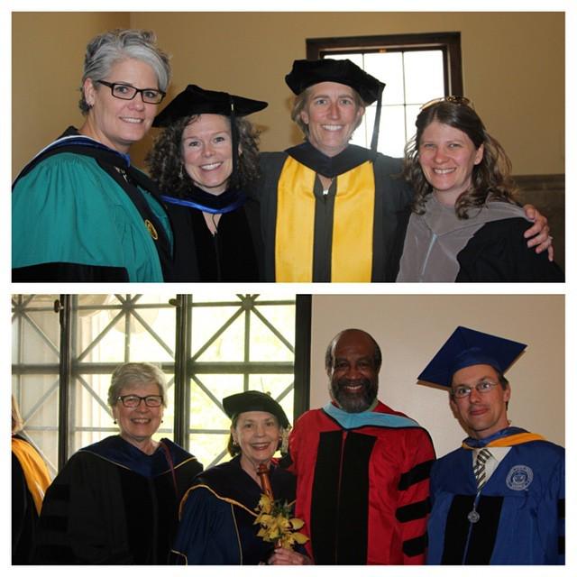 BUWheelock's tweet photo. Faculty prepare for the undergraduate ceremony. #wheelock2015 http://t.co/Lg0K0AH4fD http://t.co/PJbENuFUXq