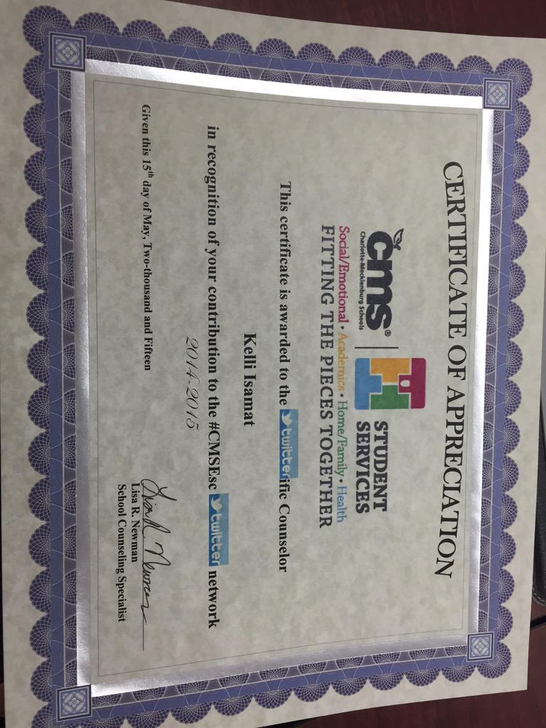 McIsamat's tweet image. Feeling appreciated! #cmsesc