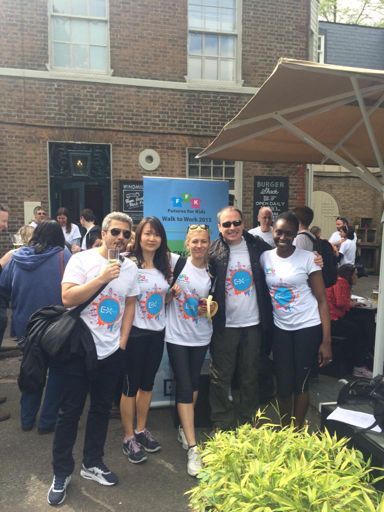 WeSeeHope's tweet photo. Team @TradeNLX (spot the g&t) at Clapham checkpoint! #ffkw2w http://t.co/bKHwqgvD7L