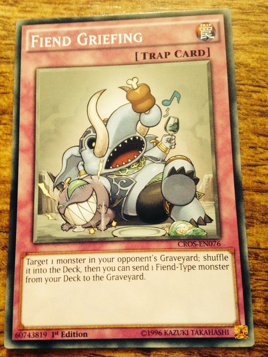 DuelNetwork's tweet photo. Best card IMO: Fiend Griefing! (I used to have a pure #Fabled deck = lovely nostalgia). #Yugioh #Ganashia http://t.co/A9xEKDVyYP