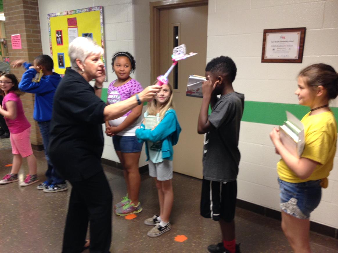 The students receive the "power" to score proficient/distinguished on the test!