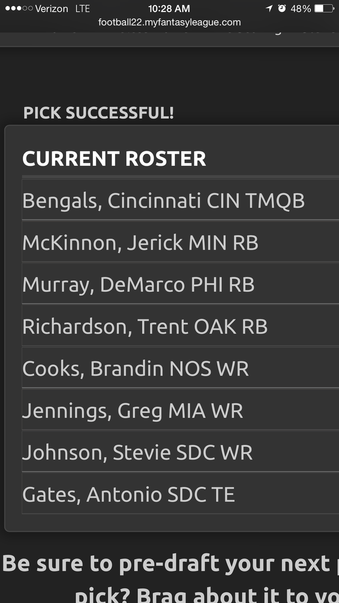 RyanMc23's tweet photo. Pretty sure Dalton and TRich on the same team is not good #Fish32 http://t.co/oTiF027DBu