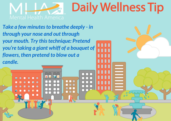 MentalHealthAm's tweet photo. Here's your #MHMonth2015 daily tip! #mentalhealth #wellness Get your calendar here: http://t.co/vqzwRur5on http://t.co/reRax8q8QA