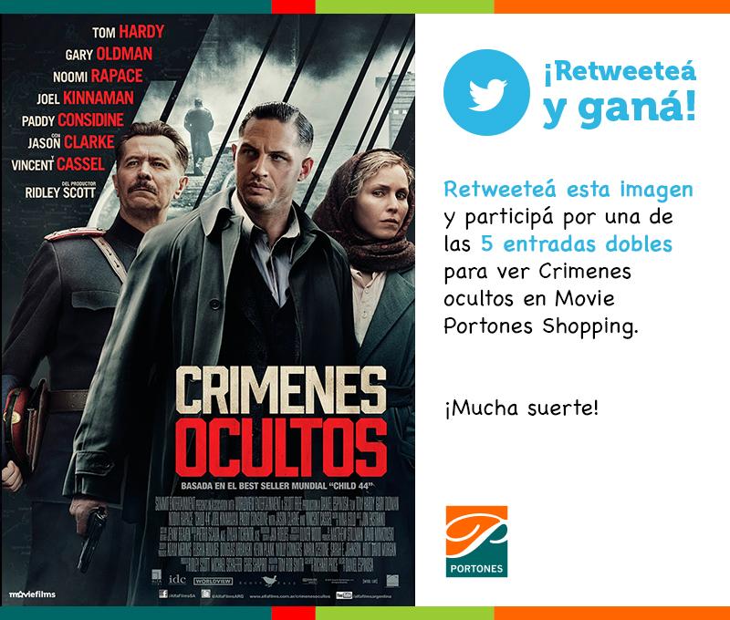 portoneshopping's tweet photo. Hace RT a esta imagen y participá por una entrada doble para ver Crímenes ocultos en @MovieUy Portones Shopping. http://t.co/zx1FUhKb0M