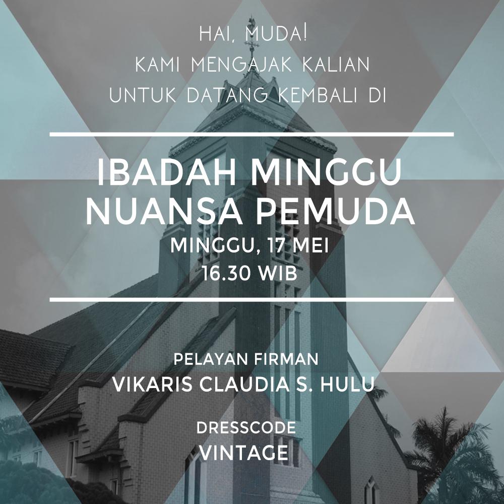 DAN YAK!
Ini dia!

IBADAH MINGGU NUANSA MUDA BULAN MEI!

👏 👏 👏 👏 👏 👏 👏 👏 👏
Terimakasi terimakasi