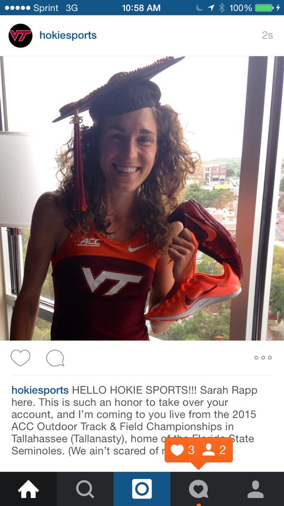 HokiesTFXC's tweet image. Check out @HokieSports on Instagram for Sarah Rapp's #VTTakeover !!!!!