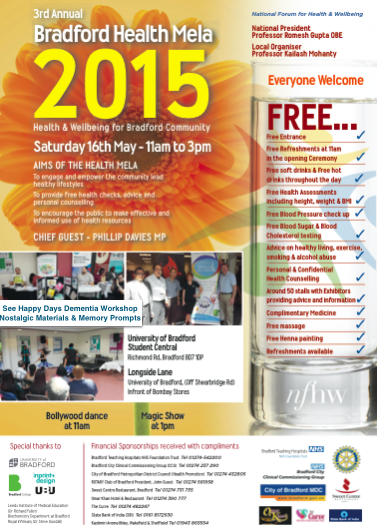 dementiactivity's tweet photo. #carers #carehomes Free Health Fair Bradford Uni Sat 11am-3pm See Happy Days Dementia Workshop Nostalgic Materials http://t.co/mpWhZXIaI8