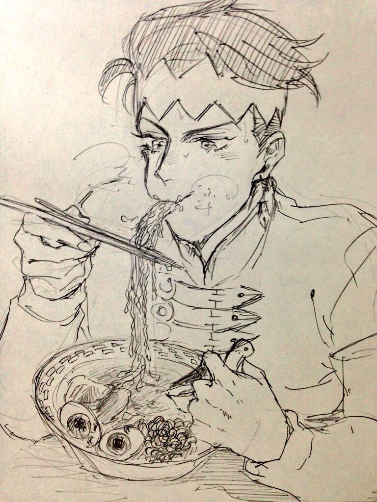 (JOJO)露伴 ラーメン食べてる 