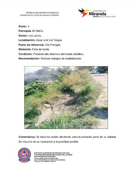 ebattistini's tweet photo. El punto #4 de vulnerabilidad es una falla de borde en sector Los Lanos #ElHatillo #MirandaPreventiva http://t.co/GB85H8MWQR