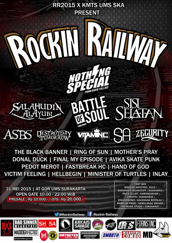 Jangan lewatkan #RockinRailway, mungkin akan jadi acara terkeren di bulan ini, ayo pada serbu tiketnya !! "
