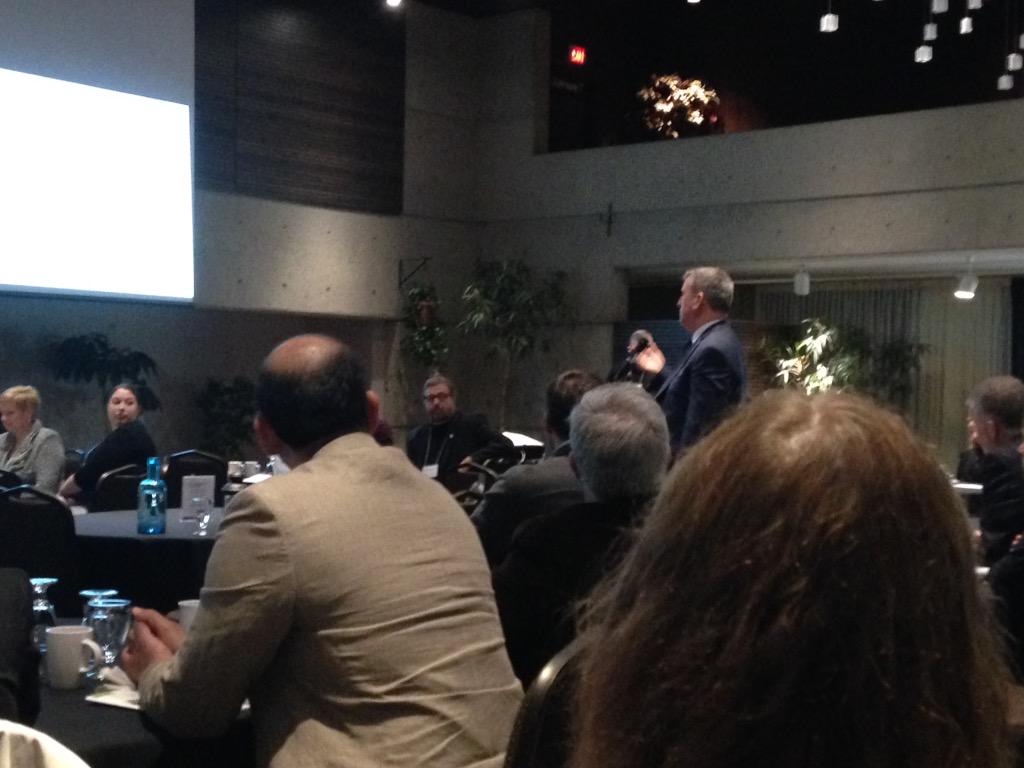 <a href="/Glen4ONT/">Glen O’Malley</a> asks question of the panel: what are the characteristics of a good carbon $ system #ClimateHamOnt #SHEvent
