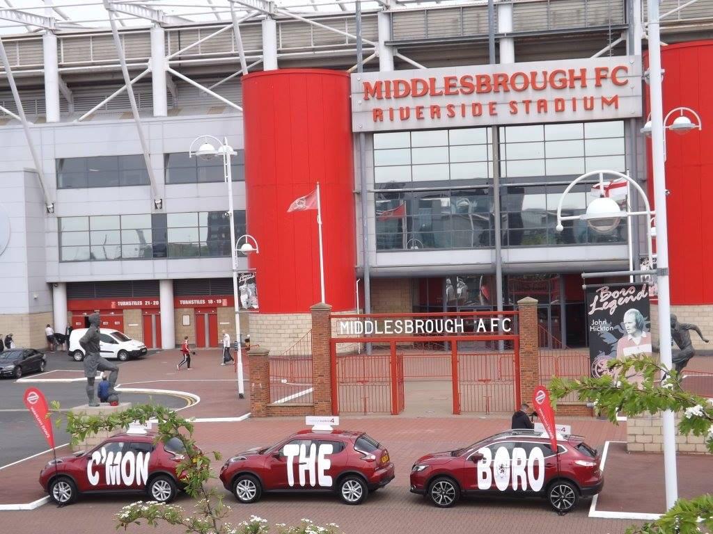 Not long now! #boro #utb #football GO ON LADS #nissan #evanshalshaw #riverside