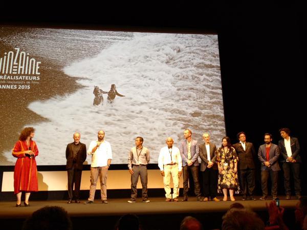 Ciro Guerra y equipo presentando @abrazoserpiente en presencia de #SabineAzema, la musa de Alain Resnais! #Cannes2015