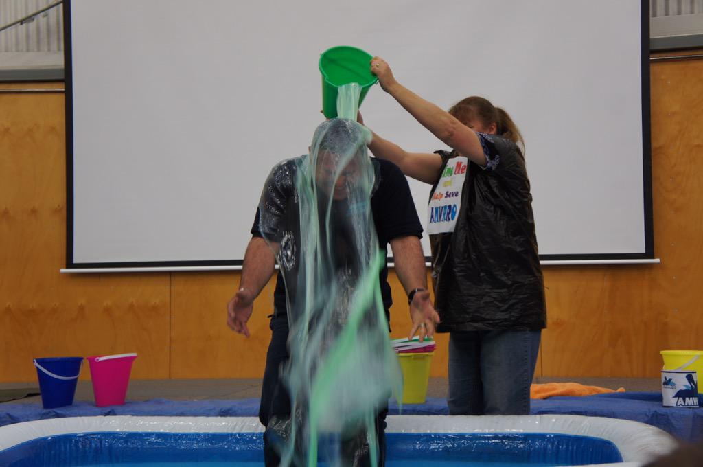 AMWRRO's tweet photo. The "slime bucket challenge" developed by the teaches and students at North Haven Schools to raise funds for AMWRRO. http://t.co/mPDsYP2tru