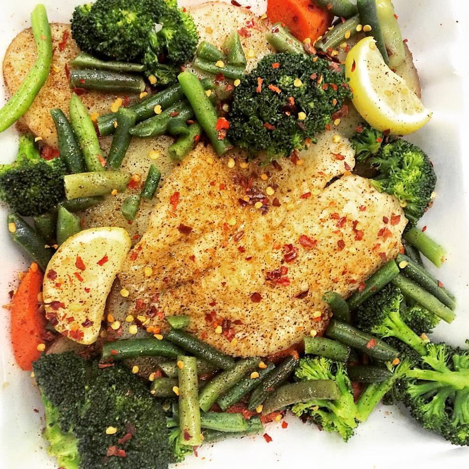 Steamed #Tilapia &amp; #veggies...Get some #food over at Xcellent #SoulFood in #Brooklyn, NY &amp; get $5 off w/ #LiveDeal