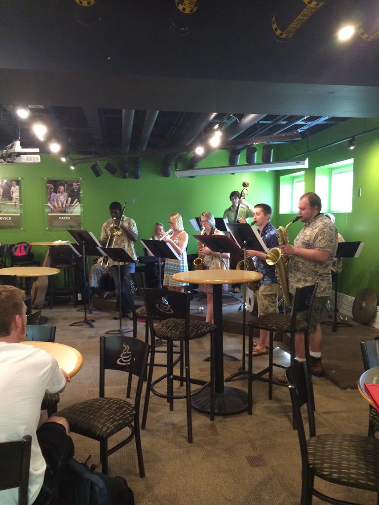 davestamps7's tweet photo. #gustavus jazz at the Courtyard Cafe! Come on out to hear all the combos...here till 7pm! http://t.co/82lxrf47EM