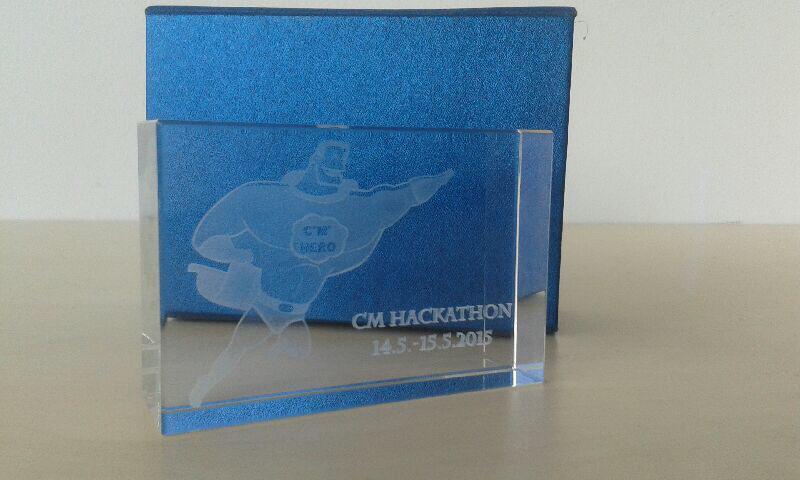 CleverMapsCZ's tweet photo. Cena pro #Hero #cmhackathon @CleverMapsCZ http://t.co/ZbDO3syh4v