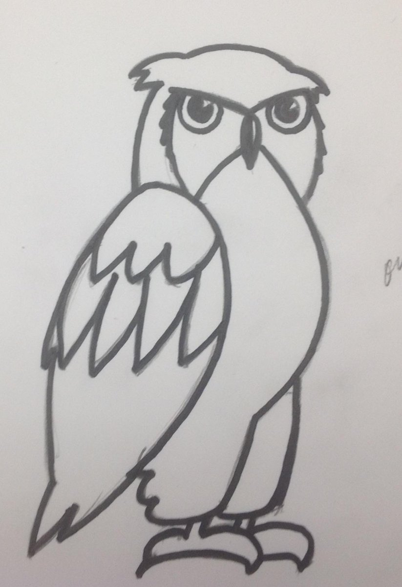 DaveMorrell8's tweet photo. Day 16 stylized owl #draw21days http://t.co/WIYpOimlOH