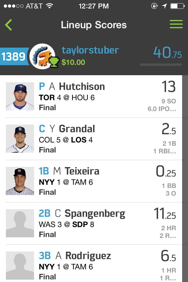 SimpleDFS's tweet image. GPP lineup was a success last night!