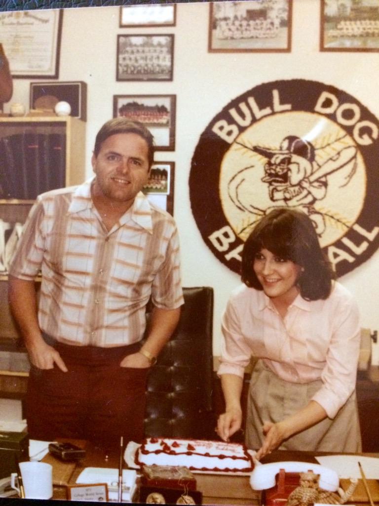 ScottStricklin's tweet image. Oh my. MT @Grant_Krag: My Mom w/Coach Polk at his bday party the Diamond Girls threw him! True Maroon in 1982!
