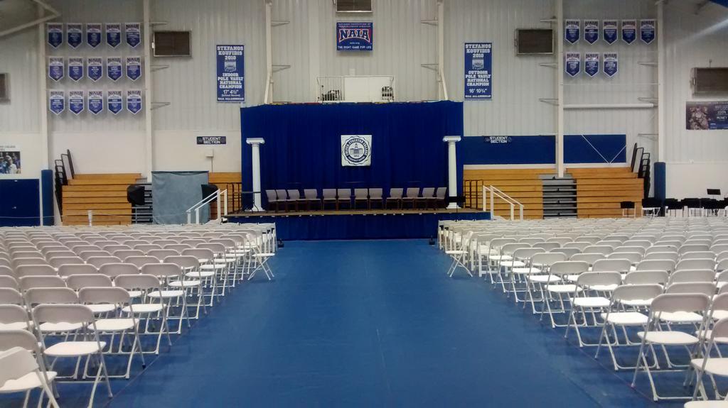 CSCWildcats's tweet photo. Stage is set at Charles Field House for @CSC1853 Commencement. #impactCSC #CulverStockton2015 http://t.co/S27sW4rHf2