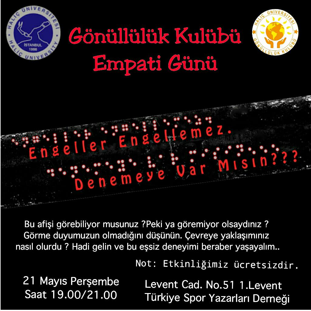 Zifiri Karanlıkta Farkındalık Yemeği Katılım Formumuz: goo.gl/forms/o86n52NO… … Bu Eşsiz Deneyimi Beraber Yaşayalım..