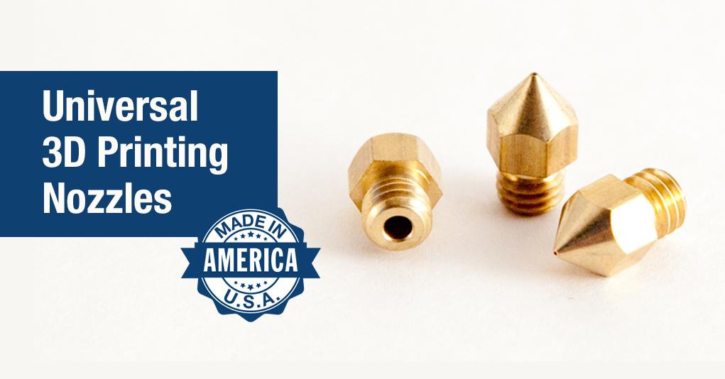 printspace3d's tweet photo. Universal #3dprinting nozzles. Free shipping. 
Makerbot, Prusa, Mendel, Kossel and more.
http://t.co/dycQ9tc2iP http://t.co/XztZcfAVDl