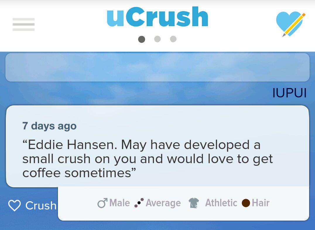 UCrushApp's tweet photo. will the real Eddie Hansen please stand up! IUPUI #crush http://t.co/SAIgvoch7o
