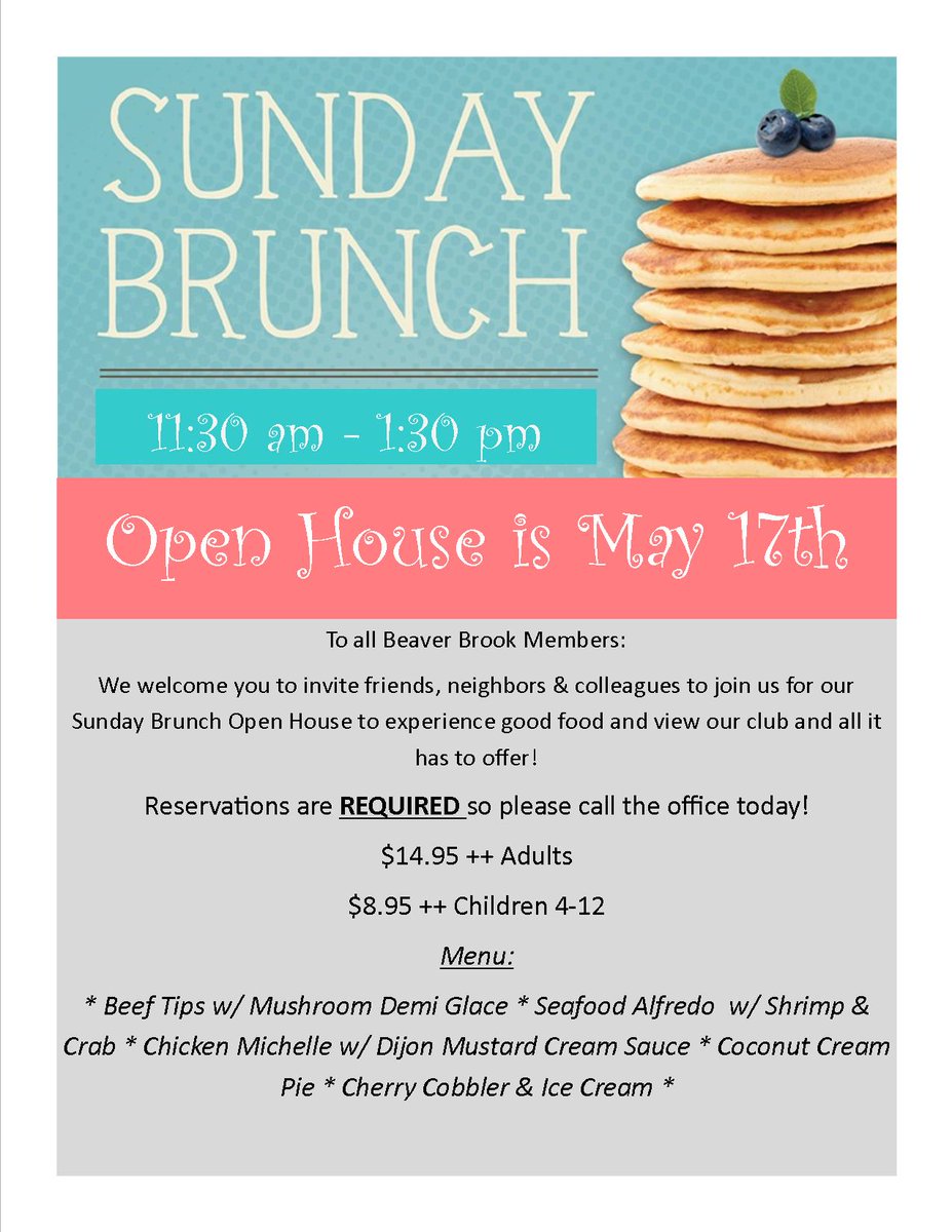 BeaverBrookKnox's tweet photo. Be sure to make your reservations for our Open House Sunday Brunch! Call the office today! http://t.co/p2LlffUl7S