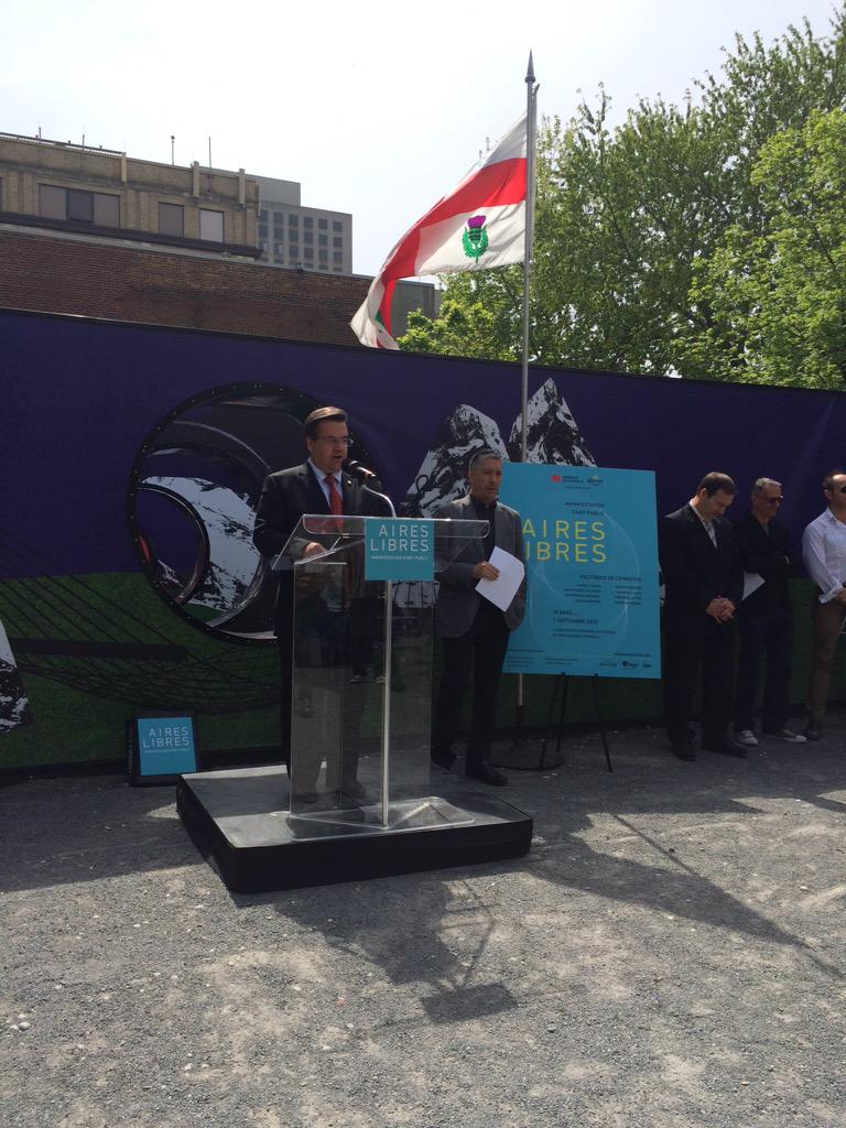 Aires_Libres's tweet image. Le maire de Montréal #DenisCoderre à l&apos;inauguration d&apos;Aires Libres