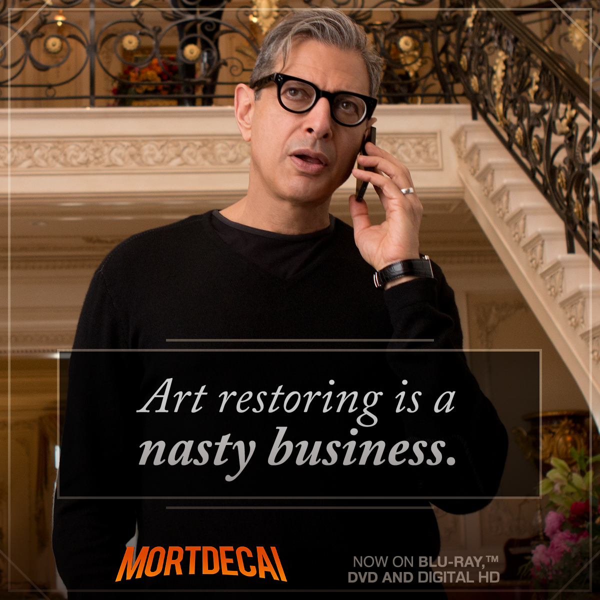 PartTimeRogue's tweet image. Put down that phone and pick up a copy of #Mortdecai!  Now on Blu-Ray, DVD and Digital HD. mortdecaimovie.com