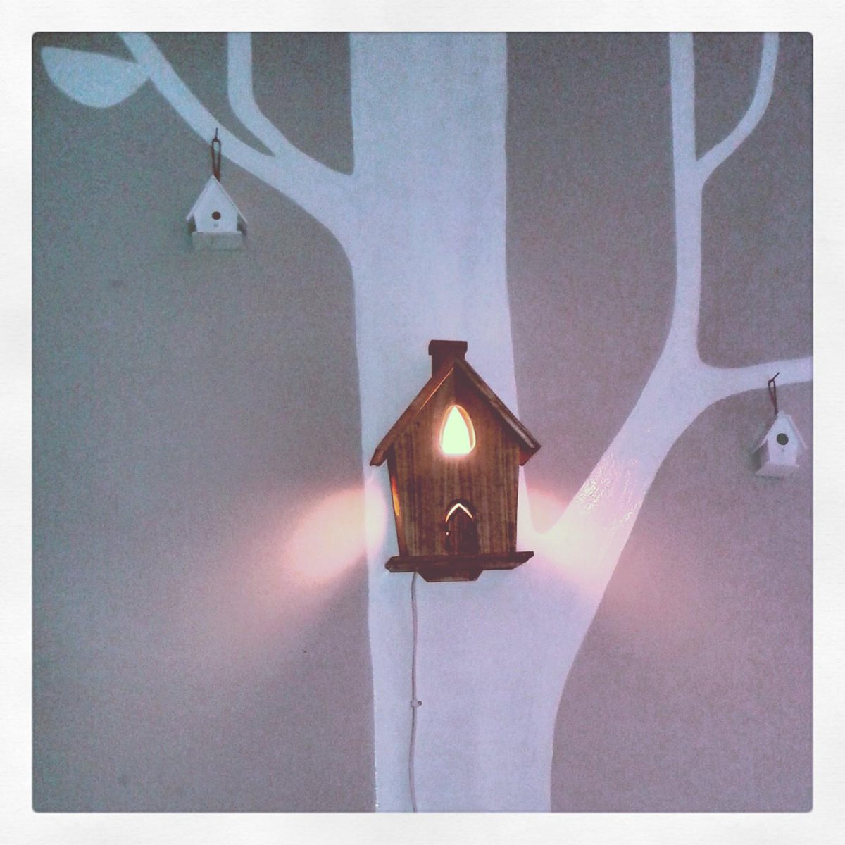 Hand carved cherry wood nursery light made by #Woolleywood on Etsy