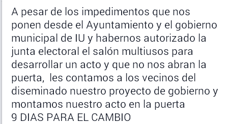psoeconil's tweet photo. A pesar de los impedimentos...#NosUneConil #TransformemosJuntosConil #SaludCamachoAlcaldesa #VotaPsoe http://t.co/aVanwGzye9